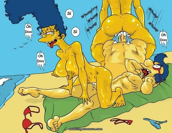 En la Playa con Marge (Milhouse Penetra a Marge Simpson) - Página 4