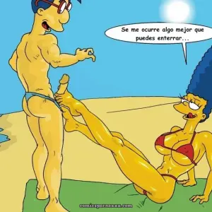 En la Playa con Marge (Milhouse Penetra a Marge Simpson) - Página 2